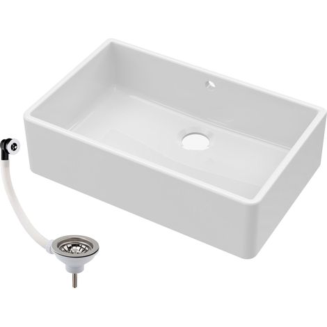 1 Bowl Fireclay Butler Kitchen Sink Overflow & Waste - 795mm (1/5)