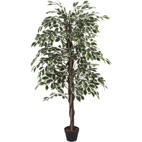 The Home Deco Factory – Plante verte artificielle feuillage panaché 60cm – Aspect naturel sans entretien – Pour espaces intérieurs – Décoration moderne