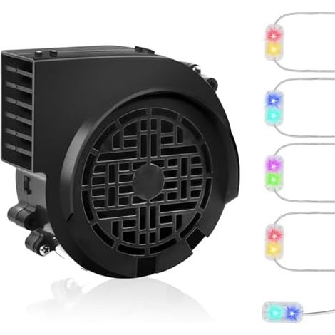 Moteur De Gonflage 12 V 1,2 A - Pour Décorations Gonflables De 1,5 À 2,7 M - Avec Adaptateur 1,5 A Et 5 LED - Lot De Remplacement (1/3)