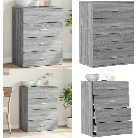 Buffet sonoma gris 60x39x80 cm bois d'ingénierie - Buffet - Meuble De Rangement - Armoire - Commode - Salon - Home & Living (1/5)