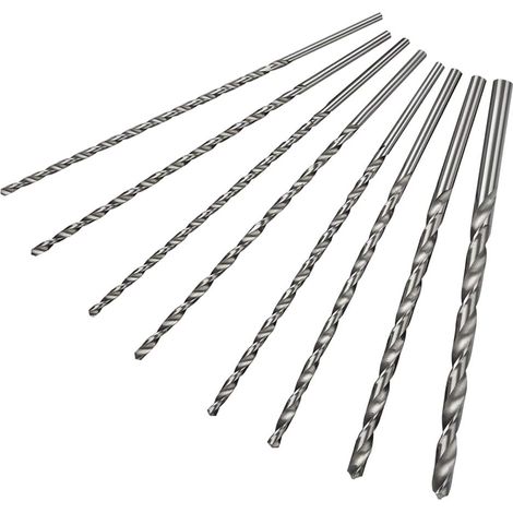 8-teiliger HSS-Spiralbohrer, gerader Schaft, 200 mm, Sechskantbohrer aus Schnellarbeitsstahl für Holz, Metall und Kunststoff, HSS-Bohrer, Hochgeschwindigkeitsbohrer, Durchmesser 2 mm/2,5 mm/3 mm/4 mm/