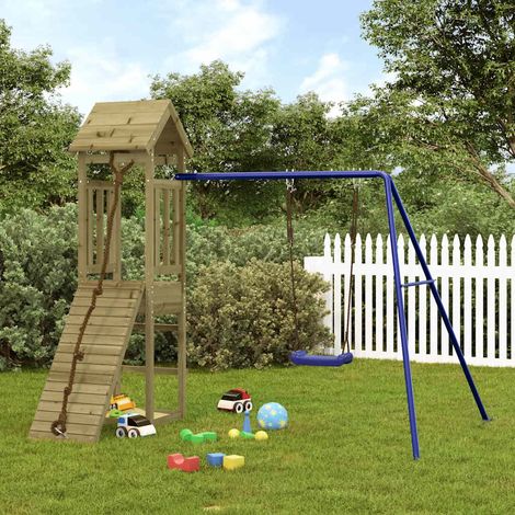 Aire de Jeux d'extérieur Maisonnette de jeu Maison enfant exterieur bois de pin imprégné 93019 (1/5)