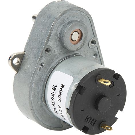 Moteur à engrenages CC, boîtier en aluminium, bobine en laiton, haute conductivité, réducteur à vis sans fin, 12 V CC, 50 tr/min (1/5)