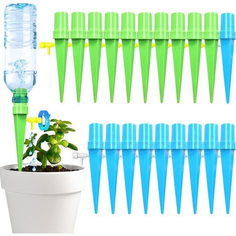 20 botellas de riego por goteo, sistema de riego automático ajustable para jardín, kit de botellas de riego por goteo para plantas de interior y exterior. (1/5)