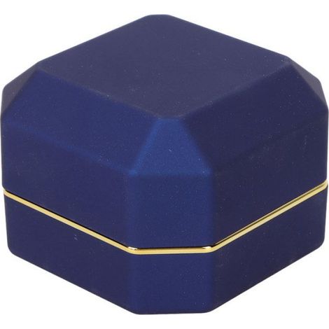 Garosa Boîte à bagues avec lumière Boîte à bagues lumineuse LED, présentoir de bijoux, boîte-cadeau, mallette lunettes bijoux Bleu (1/4)