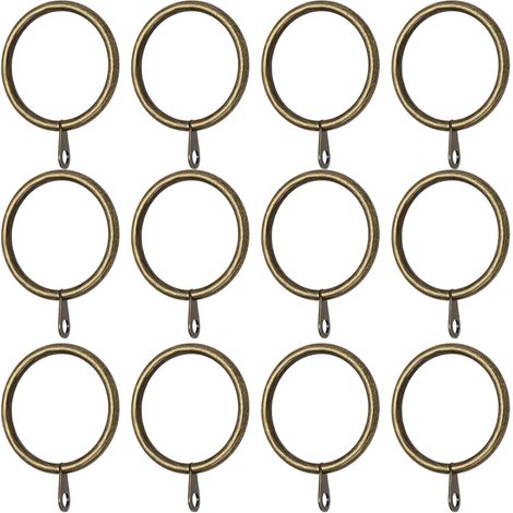 Lot de 50 Anneaux de Rideaux en métal de 38 mm de diamètre intérieur pour tringles à Rideaux de 30 à 35 mm - Anneaux à œillets coulissants - Bronze (1/5)