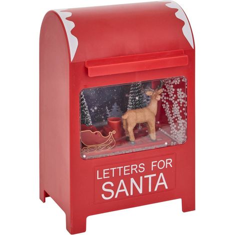 Cassetta postale natalizia illuminata con 4 led bianco freddo, altezza 23 cm, alimentata a batterie - Feeric lights & christmas (1/3)