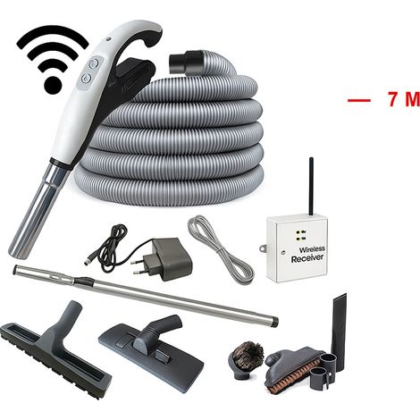 Kit 8 accessoires + 1 flexible universel on/off type ALDES avec poignée amovible - longueur au choix (de 6 à 15m) - 7m