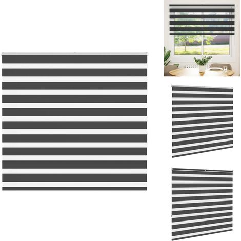 Zebrarollo Schwarz 155x150 cm Stoffbreite 150,9 cm Polyester - Zebra-Jalousie - Zebra-Jalousien - Zebra-Rollo - Doppelrollo (1/5)