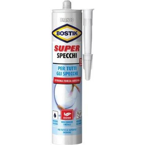 Bostik sellador neutro de alta adherencia para superficies reflectantes, color blanco, contenido de 425 ml.