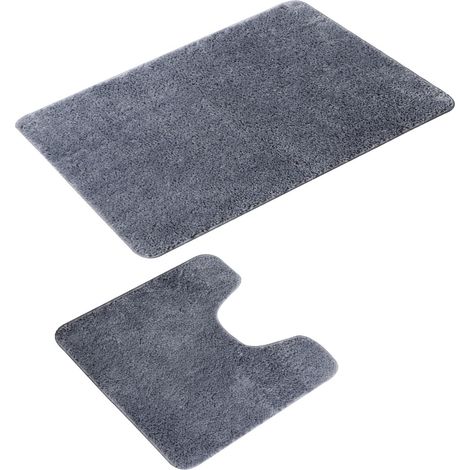 Tapis De Salle De Bain - 50x80 cm + 50x50 cm - Base Antidérapante - Absorbant - Pour Salle De Bain Chambre Cuisine Salon (1/5)