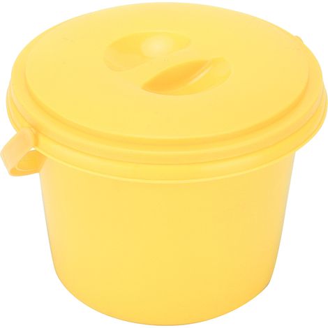 Seau multifonction en plastique à 2 compartiments avec palettes pour mélange de couleurs (YJ004 Jaune) (1/5)