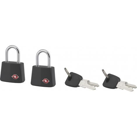 Set di 2 lucchetti TSA 25 mm per bagagli, arco nichelato, 2 chiavi – THIRARD (1/2)