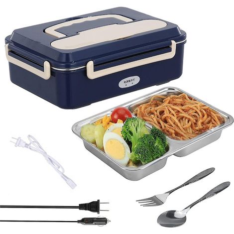 Boîte à lunch électrique 12V pour voiture, réchaud portable 3-en-1, sac isotherme de repas, chauffage rapide, sac à dos déjeuner avec câble USB, idéal voyage et travail (1/5)