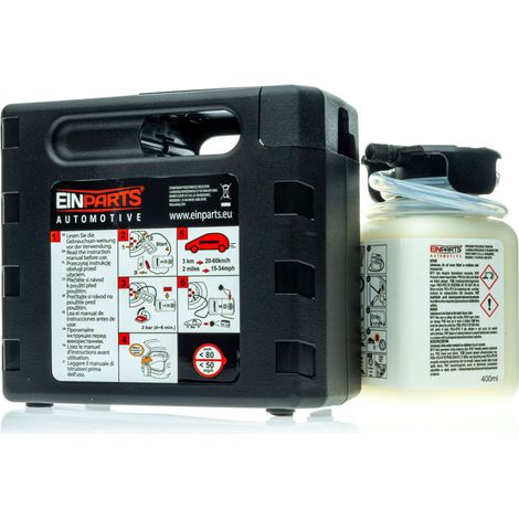 Kit di riparazione pneumatici EPAP09 con sigillante 400 ml Compressore aria 120W 10A