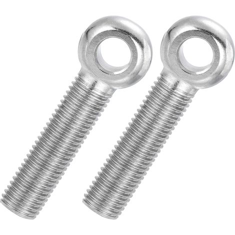 2 Pcs Boulon à Œil M16x75mm Boulon à Œillet de Levage pour Balancement d'Épaule, Vis Filetage Complet en Acier Inoxydable 304, Filetage Métrique Trou Coulissant, Couleur Argentée (1/5)