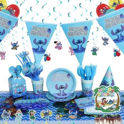 KLVGTIFS PU - 98 Pcs Anniversaire Vaisselle Kit, Décoration Danniversaire Ballon Vaisselle Couverts de fête,Décorations de Table D'anniversaire (1/4)