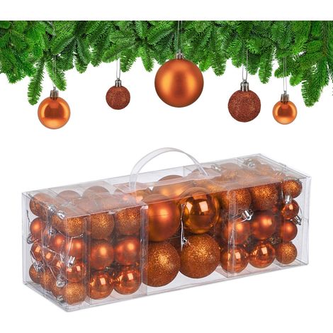 Christmas Tree Baubles Set, 76 Pieces - Matte, Shiny, Glitter (1/5)