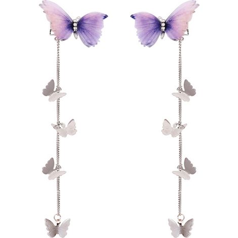 2Pcs Épingle à cheveux, Papillon, Gland, Métal, Longue, Femme, Fille (1/5)