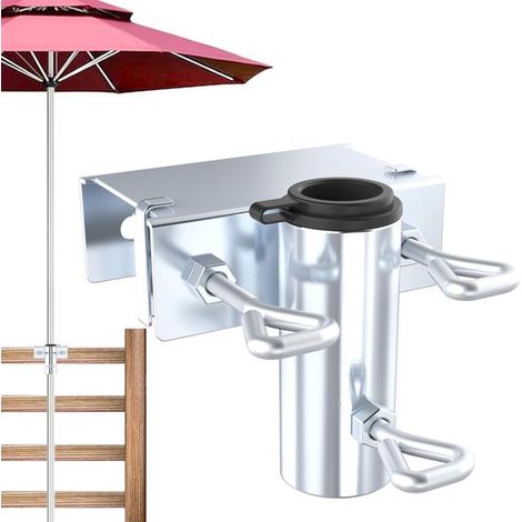 1 Stück horizontale Sonnenschirmklemme für den Außenbereich Sonnenschirmhalter aus Metall Tischklemme für Gartenschirme mit Haken für Terrasse (1/5)