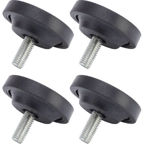 Lot de 4 pieds en caoutchouc à visser pour meubles, réglables, filetage M10, pour table, chaise, canapé, diamètre 58 mm (1/5)