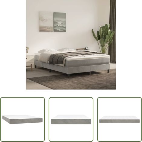 vidaXL Mousse confortable - Matelas de lit à ressorts ensachés fermeté moyenne Gris clair 140x200x20 cm (1/5)