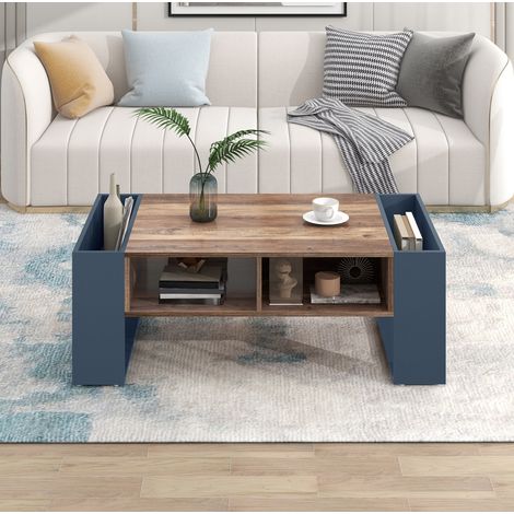 Tisch Wohnzimmertisch Aufbewahrung 111 cm Holz HAVRYA (1/5)