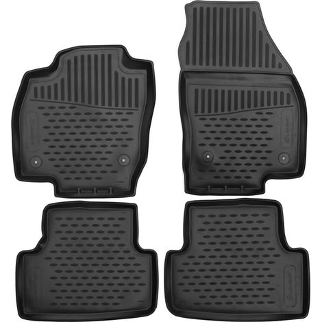 KIT TAPPETINI COMPATIBILE CON VOLKSWAGEN T-Cross, 2018-, crossover, Europe, 4 pcs.  TAPPETINO IN GOMMA TPE  BORDO ALTO 3D ANTISCIVOLO IMPERMEABILE