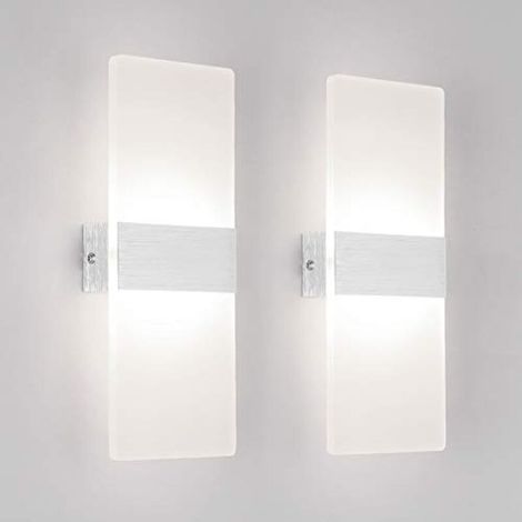 2er-Pack Wandleuchten für den Innenbereich, 12 W LED, kreatives Design, dekorative Wandlampen für Schlafzimmer, Flur, Wohnzimmer, Hotelzimmer, Naturweiß 4000 K