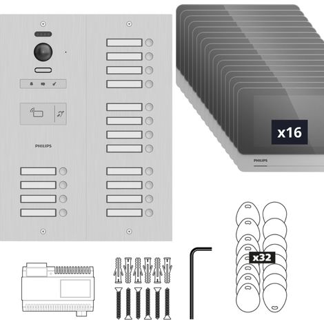 Visiophone collectif pour 16 appartements / bureaux - compatible Vigik - Philips WelcomeHive 2 (1/5)