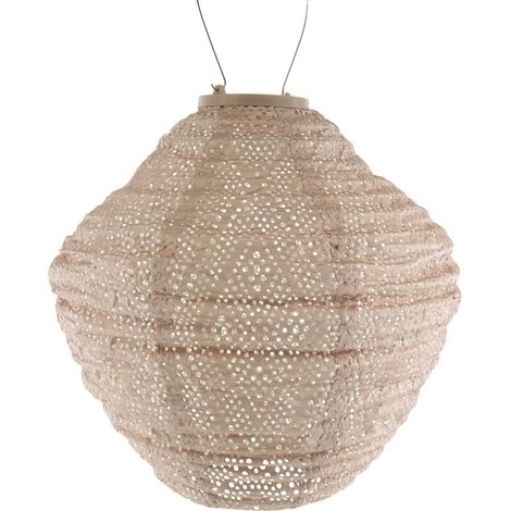 LUMIZ Lampion Solarlampe Jar 30 Ikat Pink lachsfarben Ø 30 cm - Tyvek® (1/5)
