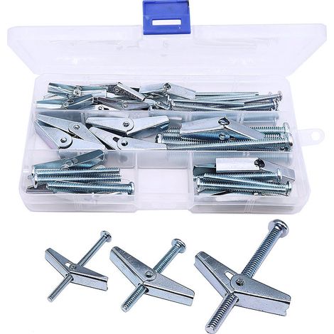 Kit de 26 boulons à bascule et écrous à oreilles, ancrages et vis robustes pour cloisons sèches, 3 tailles d'ancrages papillon – 1/8", 3/16", 1/4" (1/5)