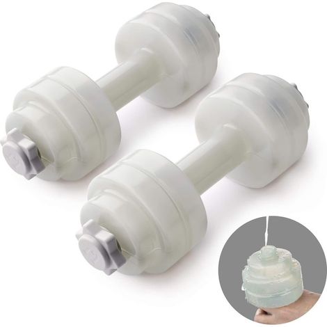 Lot de 2 Haltères Remplis d’Eau Portable Pratique Ecologique Sécuritaire Surtout Convient pour Femme et Adolescent Gris-Fei Yu (1/5)