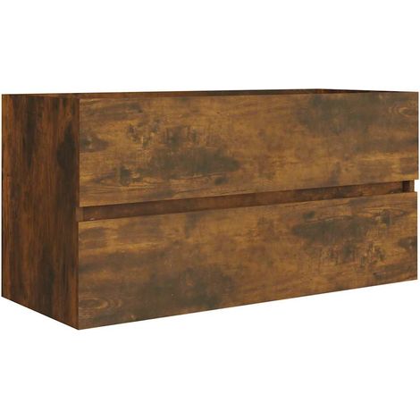 Maison Exclusive - Armoire de lavabo Chêne fumé 90x38,5x45 cm Bois d'ingénierie (1/5)