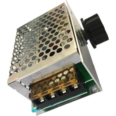 Variateur de vitesse 4000W Microbar pour moteur universel, régulateur électronique de tension 220V avec boîtier, gradateur et thermostat, contrôleur de puissance haute performance (importé, sans échan (1/5)