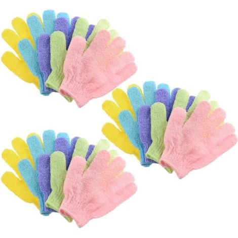 15pcs gants de bain exfoliants utiles durables pour douche hommes femmes PORTE MONNAIE (1/3)