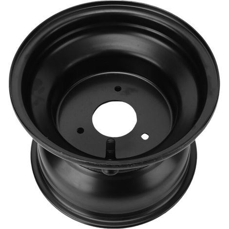 Cerchio per ruota da mountain bike, 18x9.50-8 Mozzo per cerchio ruota da mountain bike - Metallo ad alta resistenza per go-kart, nero, 8 pollici (3 fori) -Crezuo