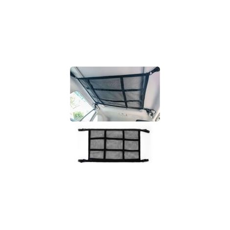 Filet à bagages pour voiture 90×65 cm, rangement de toit double couche avec fermeture éclair, grande capacité pour couvertures et accessoires (1/5)