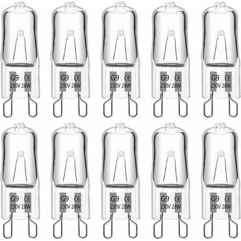 【AMPOULE HALOGÈNE G9】Lot de 10 ampoules G9 28W 230V 2700K Blanc Chaud dimmables, pour lustres appliques éclairage d'intérieur (1/5)