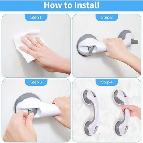 Poignée De Douche - Ventouse Puissante - Pour Salle De Bain Toilettes Escaliers - 2 Pièces (1/5)