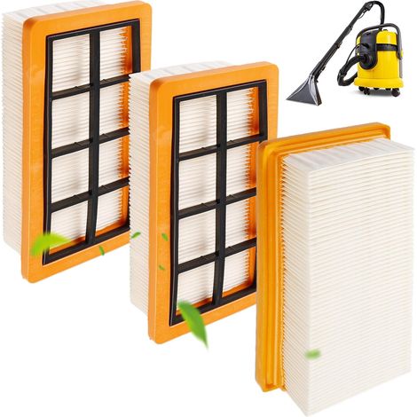 Lot de 3 filtres plissés plats pour Kärcher AD4 Premium, AD2, AD2 Battery, AD3 Premium, AD3, AD 3.200, AD 3.000, pour aspirateur Kärcher KFI 7420, filtre plissé plat, remplace 6.415-953.0 (1/5)