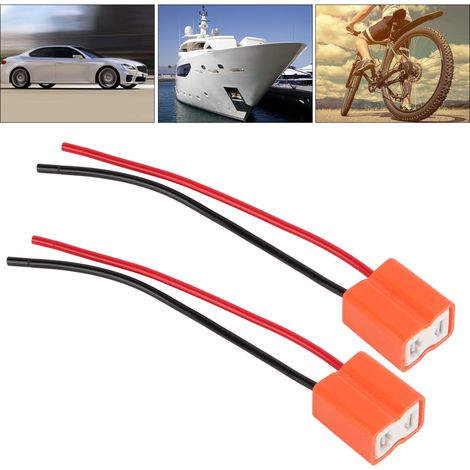 Douille de lampe H7-2 H7 en céramique avec insert pour lampe au xénon et câblage. Adaptateur de douille femelle pour phare de voiture H7. (1/5)