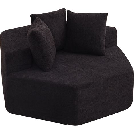 Un fauteuil hexagonal de style moderne, caractérisé par de multiples combinaisons et un design modulaire ce canapé recouvert de chenille est idéal. (1/4)