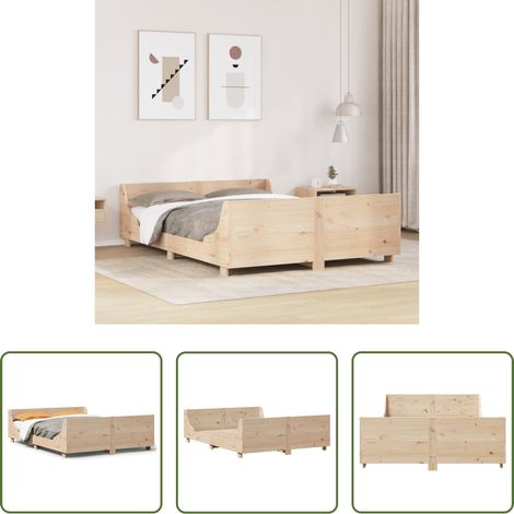 vidaXL Estructura de cama sin colchón madera de pino blanca 140x200 cm (1/5)