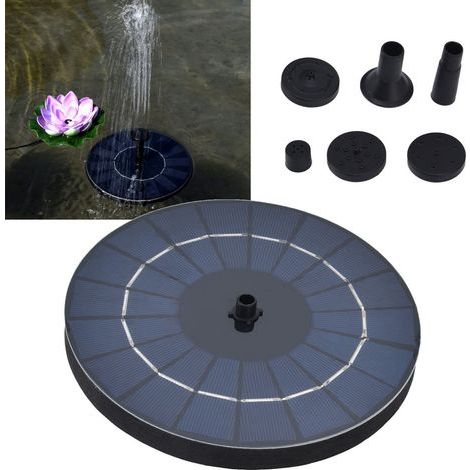 Fontaine Solaire Flottante 9V 3.5W pour Bassin d'Oiseaux, Pompe à Eau Solaire pour Jardin Extérieur (1/5)