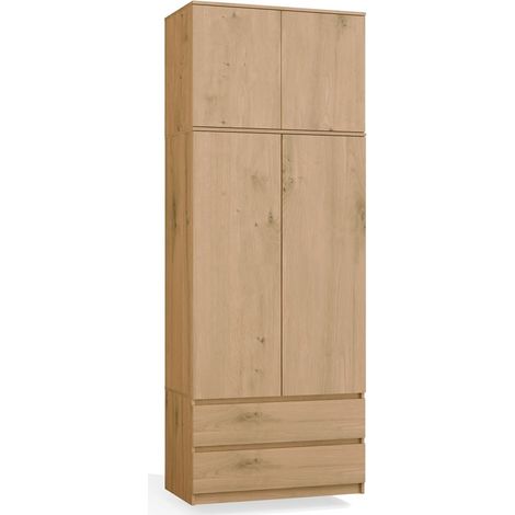 MALWA SS-90 Armadio con Modulo Superiore, Rovere Artisan, per Cabina Armadio, Camera (1/5)