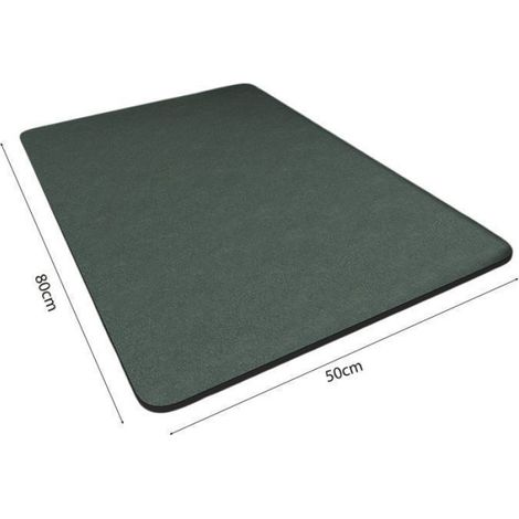 Tapis de Bain Diatomite 50×80 cm - Vert foncé - Surface en diatomées & Dos Caoutchouc - Ultra Absorbant Séchage Rapide Label (1/3)