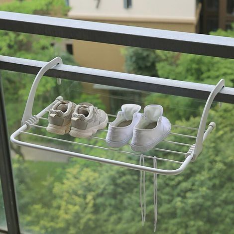 Etendoir à suspendre Séchoir à linge - Étendoir à suspendre pour radiateur et balcon, petit format, grande capacité d'étendage de , blanc 5035cm (1/3)
