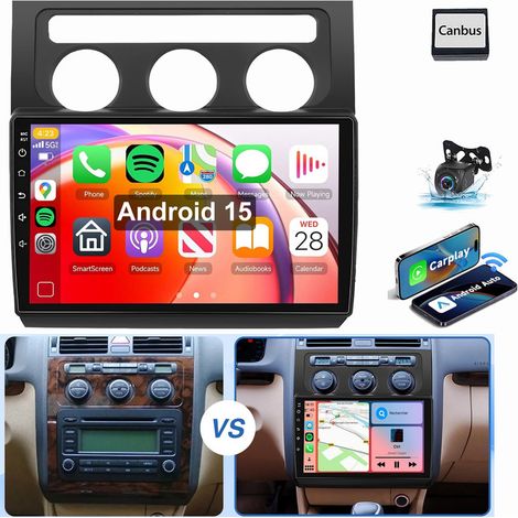 Pour VW Touran 1T1 1T2 1T3 2004-2008 Android 15 Autoradio GPS wifi Carplay 2+64G CAM