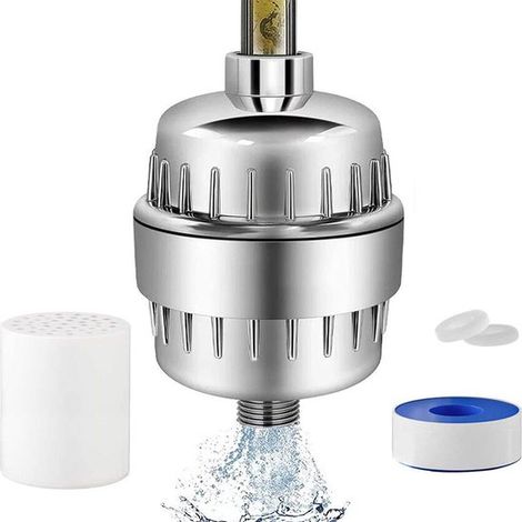 Filtre de douche - Filtre de Shower - Élimine jusqu'à 99 % du chlore - Filtre de remplacement universel en 15 étapes - Filtre de douche et filtre Extra - Filtre à eau pour pommeau de douche - Filtre à (1/5)